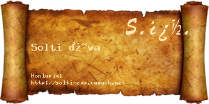 Solti Éva névjegykártya